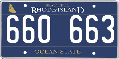 RI license plate 660663