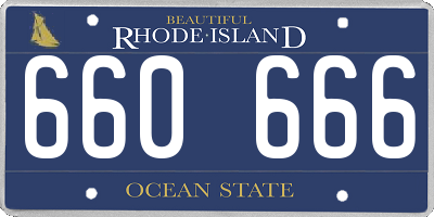RI license plate 660666