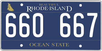 RI license plate 660667
