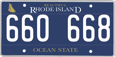 RI license plate 660668