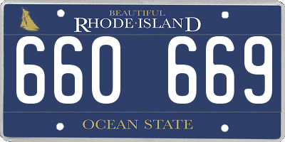 RI license plate 660669