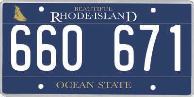 RI license plate 660671