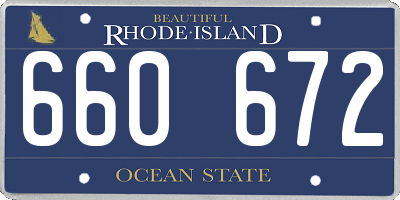RI license plate 660672