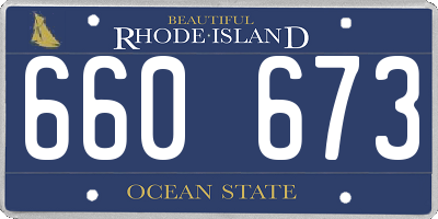 RI license plate 660673