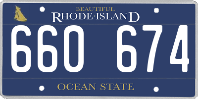 RI license plate 660674
