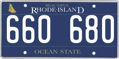 RI license plate 660680