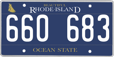 RI license plate 660683
