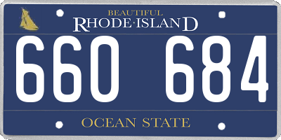 RI license plate 660684