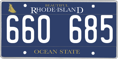 RI license plate 660685