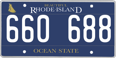 RI license plate 660688