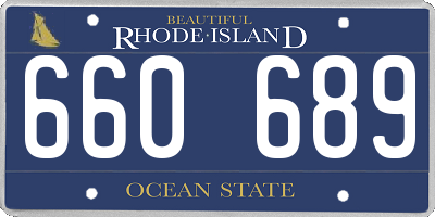 RI license plate 660689