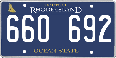 RI license plate 660692