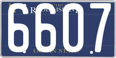 RI license plate 6607