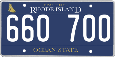 RI license plate 660700