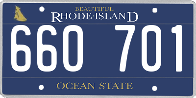 RI license plate 660701