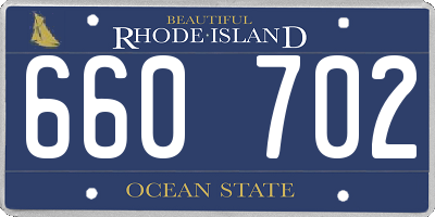 RI license plate 660702