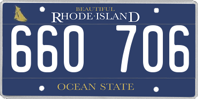 RI license plate 660706