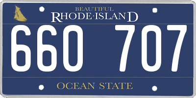 RI license plate 660707