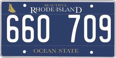 RI license plate 660709