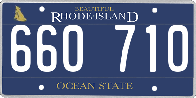 RI license plate 660710