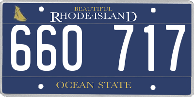 RI license plate 660717