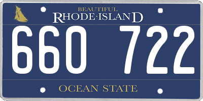 RI license plate 660722