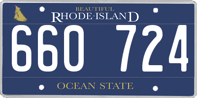 RI license plate 660724