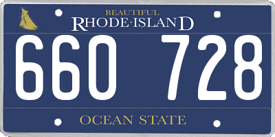 RI license plate 660728