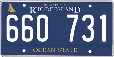 RI license plate 660731