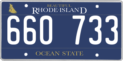 RI license plate 660733