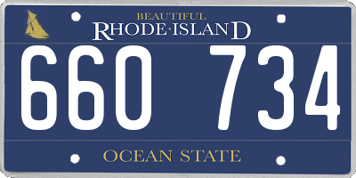 RI license plate 660734