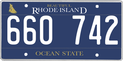 RI license plate 660742