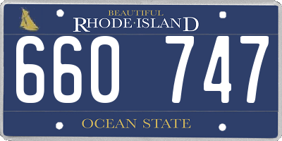 RI license plate 660747