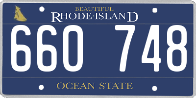 RI license plate 660748
