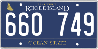 RI license plate 660749