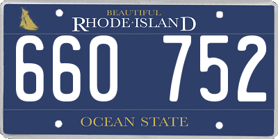 RI license plate 660752