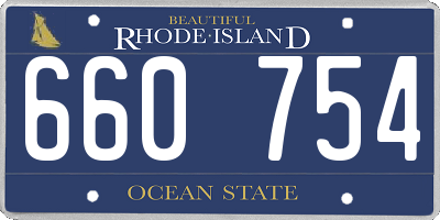 RI license plate 660754