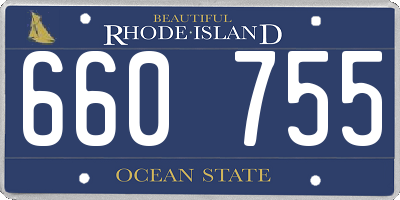 RI license plate 660755