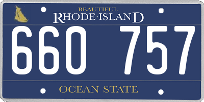 RI license plate 660757