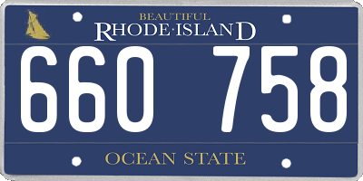 RI license plate 660758