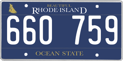 RI license plate 660759