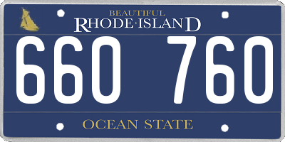 RI license plate 660760