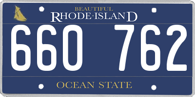 RI license plate 660762