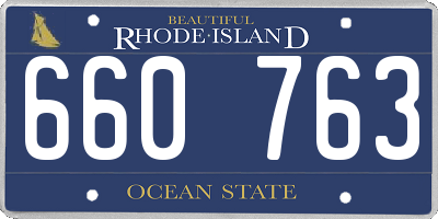 RI license plate 660763