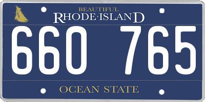 RI license plate 660765