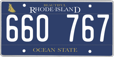 RI license plate 660767