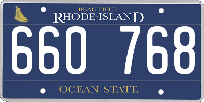 RI license plate 660768