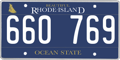 RI license plate 660769