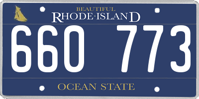 RI license plate 660773