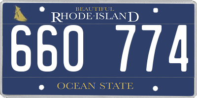 RI license plate 660774